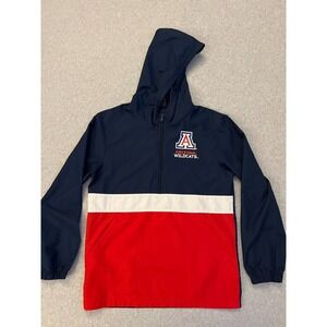 Arizona Wildcats Hooded Windbreaker Jacket Women's Small Navy Red White NCAA